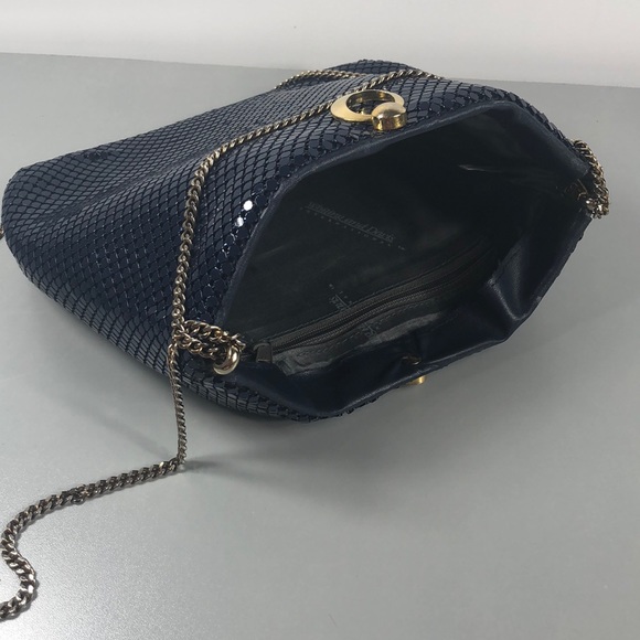 RARE VtG Whiting & Davis Navy Blue Purse Clutch - Picture 7 of 8